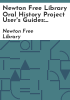 Newton_Free_Library_oral_history_project_user_s_guides